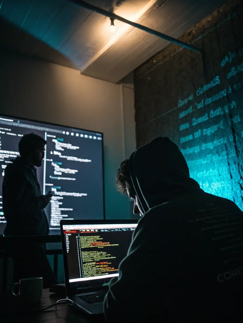 A clean, modern interface showcasing lines of code and data visualizations, symbolizing ConnectWorks' development capabilities.