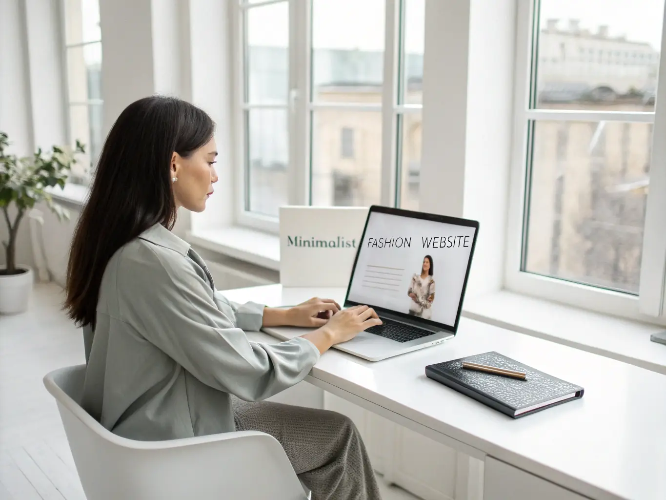 A professional tech consultant working on a laptop, reviewing project specifications on the ConnectWorks platform, with a focus on the user interface and ease of navigation.